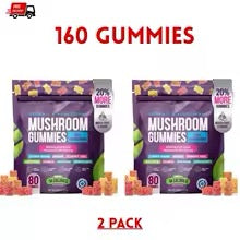 2 PACK Natural Mushroom Supplement Gummies