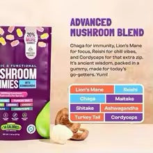 2 PACK Natural Mushroom Supplement Gummies